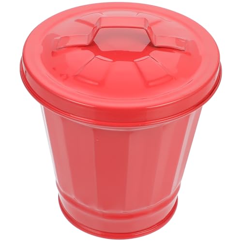 Mini caneca roja con tapa para escritorio
