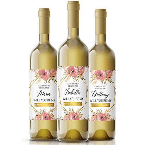 I Can't Say I do Without You Bridesmaid Proposal Wine Labels in Rose Gold Will You Be My Bridesmaid? Custom Bridesmaid Cute Gift Wine Label