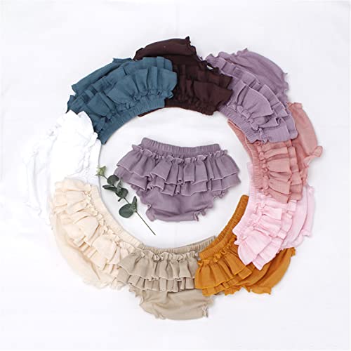 Image of 3 Pack of Little Baby Girls Boys Cotton Linen Blend Cute Bloomer Shorts