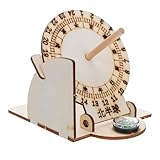 Alasum Orologio Solare Equatoriale Antico in Legno, Set Educativo 2 Pezzi per Ragazzo Ragazza, Supporto Didattico Scientifico per Apprendimento e Arredamento Casa