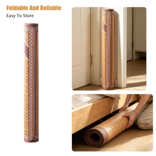Esterilla de bambú natural para cama y sofá colchoneta fresca de verano 7