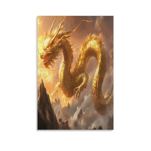 Cuadro de dragón en lienzo decorativo para renovar las paredes de tu sala de estar