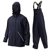 NAVIS MARINE Workwear Rain Suit for Men Heavy Duty PVC Waterproof Durable PVC Combo (Dark Blue, XXX-Large)