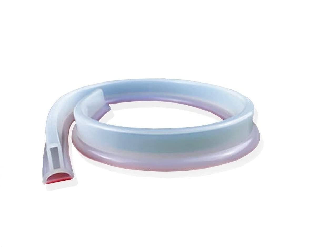 FEINIAO Silicone Wet Room Bathroom Floor Seal Shower Dam Screen Door Seal Strip Prevents Overflow of Water | Waterproof Self-Adhesive and Bendable Waterproof Strip (Transparent,180 cm)