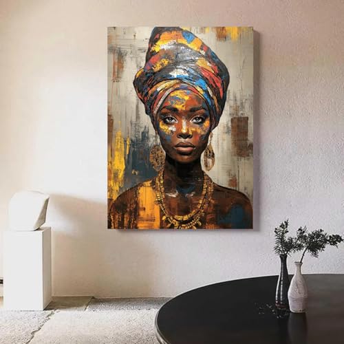 Toile pour salon sans cadre affiche femme africaine pour habiller un grand mur - 2