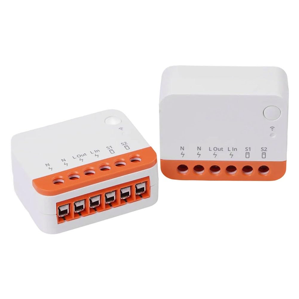 4 interruttori intelligenti MINIR4 a 2 vie, con funzione timer, relè Wi-Fi per prese da incasso, controllo tramite app, compatibile con pulsante e apriporta, 10 A, 2400 W, certificato CE TÜV