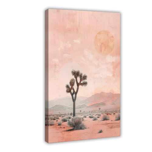 Toile Joshua Tree Sunset 50x76 cm - Impression numérique de paysage désertique pour chambre