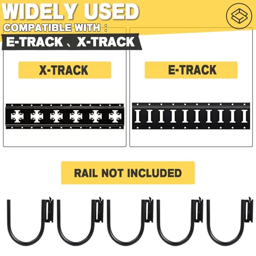 Image of E Track Accessories, 5 Pack 5 Inch Heavy Duty J Hooks for Trailer Storage