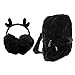 VALICLUD - Mochila de piel sintética, modelo leopardo, mochila de peluche, reno, orejeras, calentadores para las orejas de ciervo para las mujeres y las niñas, Negro (Negro) - J150IS57K7P16M