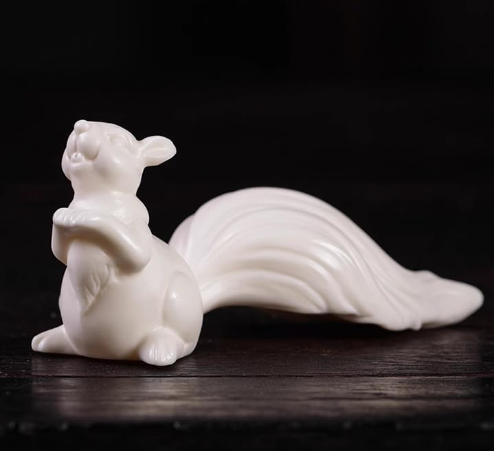 Figurine en céramique écureuil Blanc Sculpture en Porcelaine Ornement en céramique décoration de Maison Cadeau de Bureau