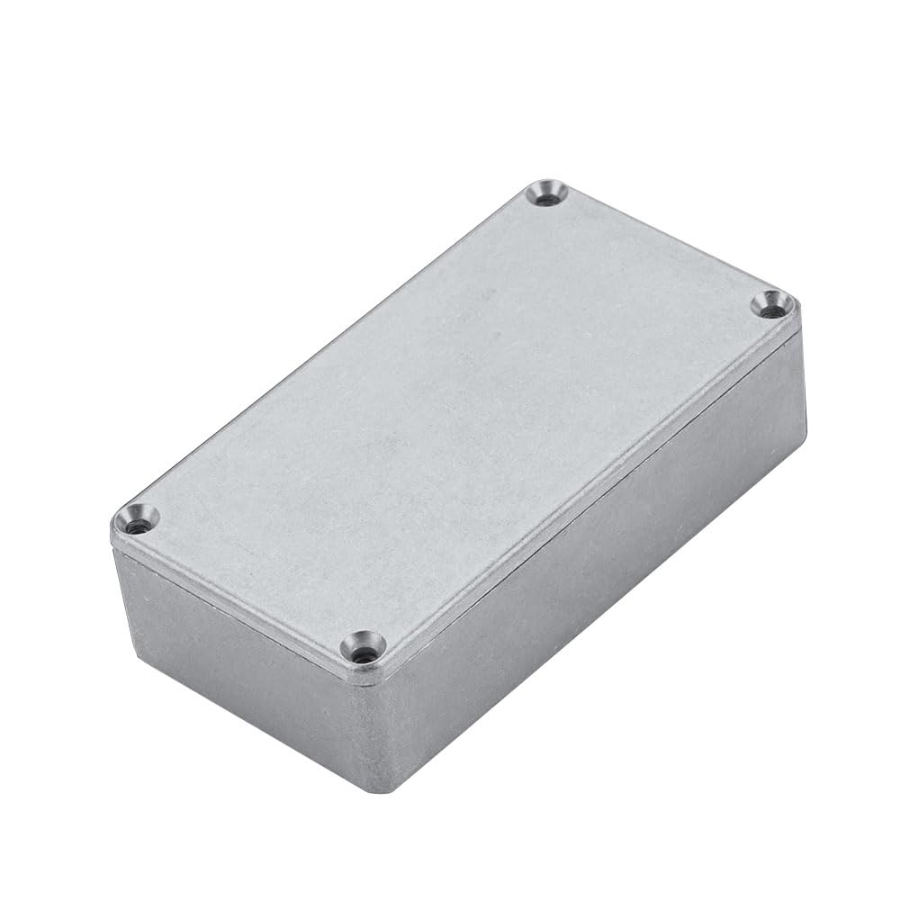 Caja de metal para pedal de efecto de guitarra 125B/1590N1, 3 unidades, 122 x 66 x 39,5 mm, con goma