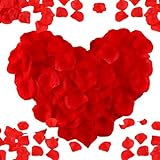fshxj 1000 Pcs Rosenblätter,Rosenblüten,Rosenblätter Deko,Valentinstag Dekoromantische Deko,Künstliche Rosenblätterrosenblätter Hochzeit Zum Streuen,Den Tischaufsatz,Geburtstag,Romantische Atmosphäre