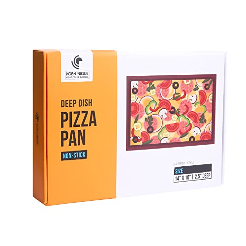 Deep Dish Pizza Pan Square 14" X 10" X 2.5", Non-Stick Coating, Black Deep Dish Pizza Pan Tapered Design, Fully Nesting, Square Baking Pan, Double Sided Coated With Ptfe Aluminum #TOP6