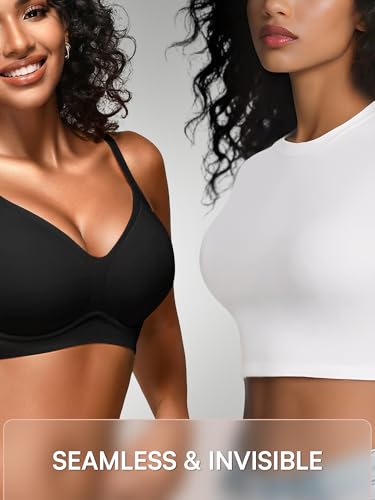 Image of Wireless Jelly Bras for Women No Underwire - S-2XL Seamless Padded T-Shirt Bralette with Support, Comfortable Everyday Bra