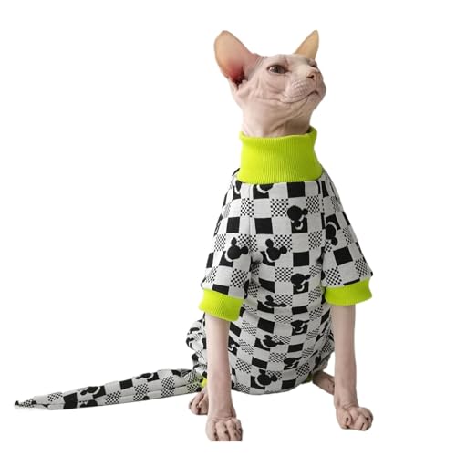 Vêtements pour chat Sphynx pyjama intégral doux avec chapeau et couvre-queue pour Devon Rex - 2