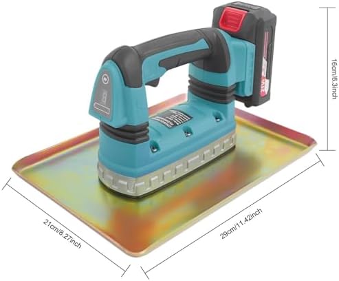 200W Cordless Concrete Vibrator, 6-Speed Adjustable Portable Cement Trowel, Rechargeable Mortar Vibrating Machine for Road & House Use (Blue)