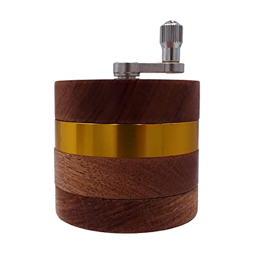 Headchef Woodsman 4 Piece Hand Cranked Clear Top Herb Grinder 62mm, Wooden Outer