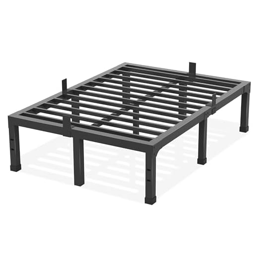 Yitong Angel Full Size Bed Frame, 14 Inch Heavy Duty Support 3500 lbs Metal Platform, No Box Spring Needed / Noise Free/ Non-Slip / Steel Slat Support / Easy Assembly