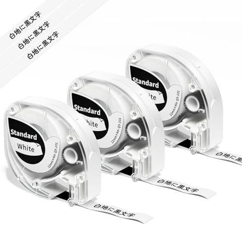 Phomemo P12 P12-Pro ���x���e�[�v ���n������ LetraTag LT-100H/LT-100H Plus �p LetraTag ���x�����[�J�[ ���t�B�� �v���X�`�b�N �e�[�v �ƌ݊���������A12mm x 4m �u���b�N �I�� �N���A-