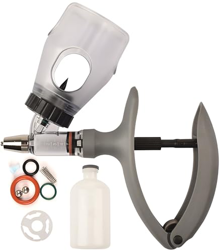 Pistola de Jeringa Autoinyector para Ganado y aves de Corral, InyeccióN Continua Ajustable con Adaptador para Botella para Cabras, Cerdos y Vacas(C-5ml)