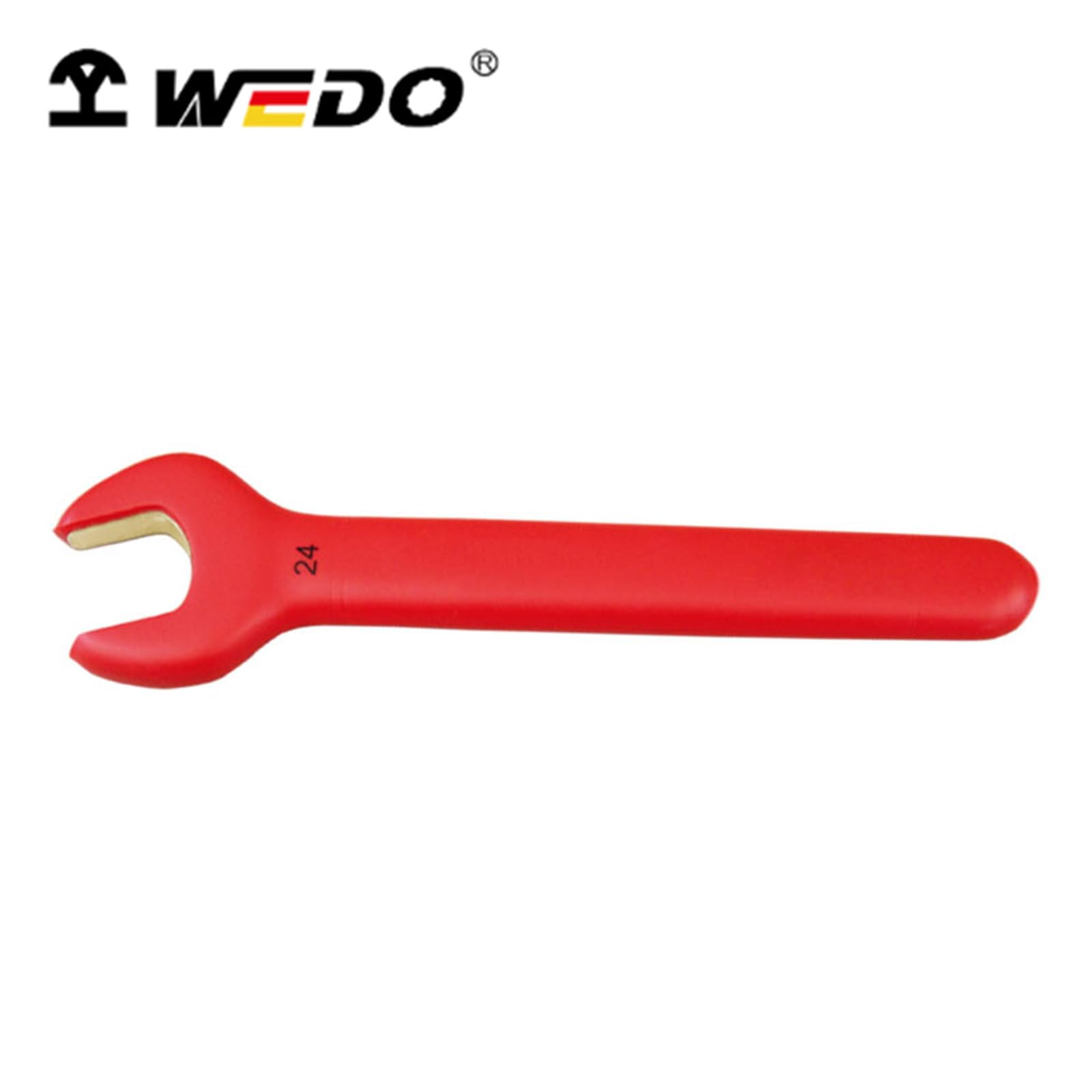 WEDO Pojedynczy klucz płaski, nieiskrzący izolowany prosty uchwyt pojedynczy klucz płaski, rozmiar 30 mm, długość 260 mm, brąz aluminiowy, standard DIN, certyfikat BAM i FM