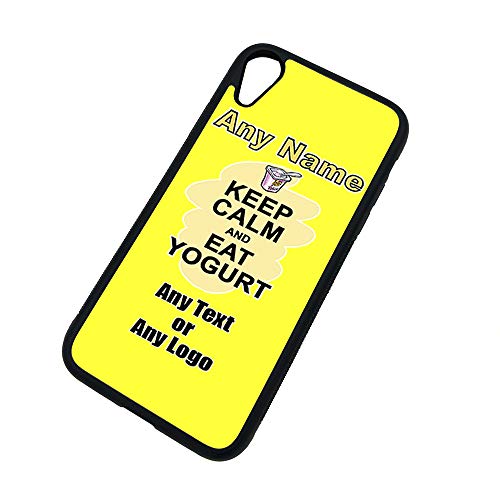 Schutzhülle für iPhone XR, Motiv: Keep Calm Eat Joghurt, mit Lebensmittel-Motiv, aus TPU, für Apple, für Partys, Diäten, Snacks, Kuchen,