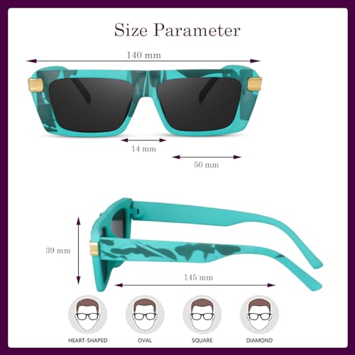 Image of Dervin UV Protection Rectangular Sunglasses for Men and Women