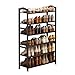 LTCTL Organizer per Scarpe Organizzatore portascarpe in Legno a 5 Livelli for 24 Paia di Scarpe da appoggio Rack salvaspazio Nero scarpiera per Ingresso
