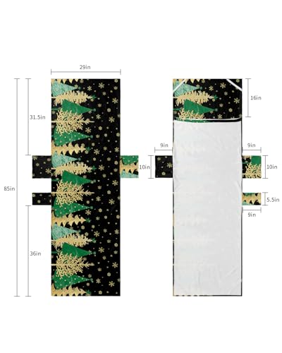 Green Yellow Christmas Tree Beach Lounge Chair Towel Cover, Soft Chaise Lounge Towel with Side Pockets Patio Pool Chairs Cover for Beach/Pool Sunbathing 29x85 Xmas Snowflake Classic Black