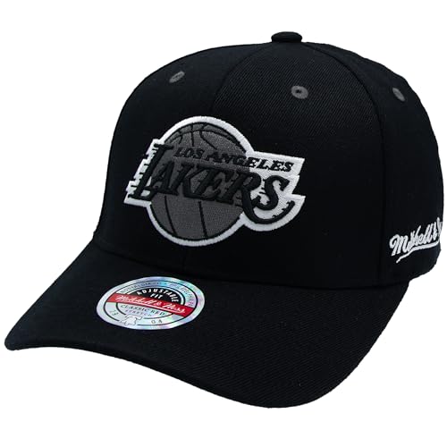 Mitchell & Ness Curved Classic Red Snapback - Eazy B&W, L.A. Lakers