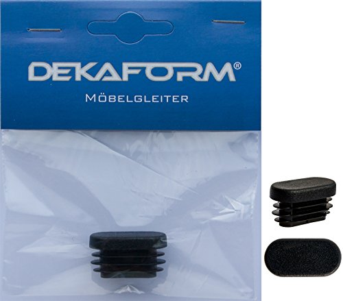 Preisvergleich Produktbild Endkappe Dekaform 101 - Stopfen / Möbelgleiter aus Kunststoff als Stuhlgleiter Tischgleiter Kunststoff Lamellen-Stopfen für Flach-Oval-Rohr*30x15x1,5-2