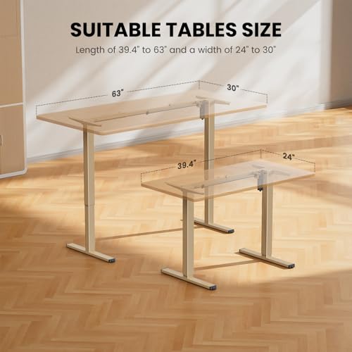 Image of ErGear Electric Stand up Desk Frame,4 Memory Height Settings Height Adjustable Table Legs, Sit Stand Desk Frame Up to 47.2 inch, Ergonomic Standing Desk Base Workstation, Gold Frame Only
