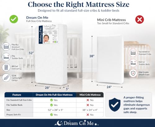Image of Dream On Me Twilight Baby Crib Mattress, GREENGUARD Gold, Made in USA