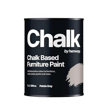 Chalk Based Furniture Paint, Pebble Grey 1L, Matt Finish Shabby Chic, Chalk Paint Furniture & Walls, Quick Dry & 1 Coat