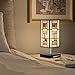 HomeBeauty TL0013 Small Retangular Tiffany Lamp Stained Glass Uplight Table Lamp, Mission Style Geometric Desk Nightstand Lamp for Bedroom Living Room Office Dorm, 4.5