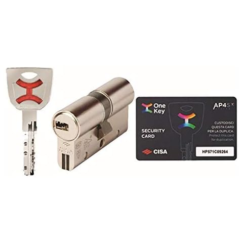 AP4S De Cisa 30x40 LEVA DE DOBLE EMBRAGUE Bombin De Seguridad Color Laton Reforzado Antirotura Antibumping Antitaladro Antiextracción Cerradura Puerta 5 Llaves El Cilindro Tarjeta Cover