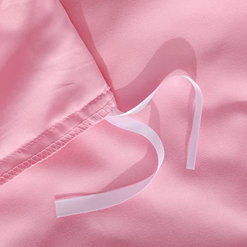 Image of NTBAY Twin Duvet Cover Set, 1 Duvet Cover and 1 Pillow Sham, Soft Brushed Microfiber Comforter Cover for Kids with Zipper Closure, Pink
