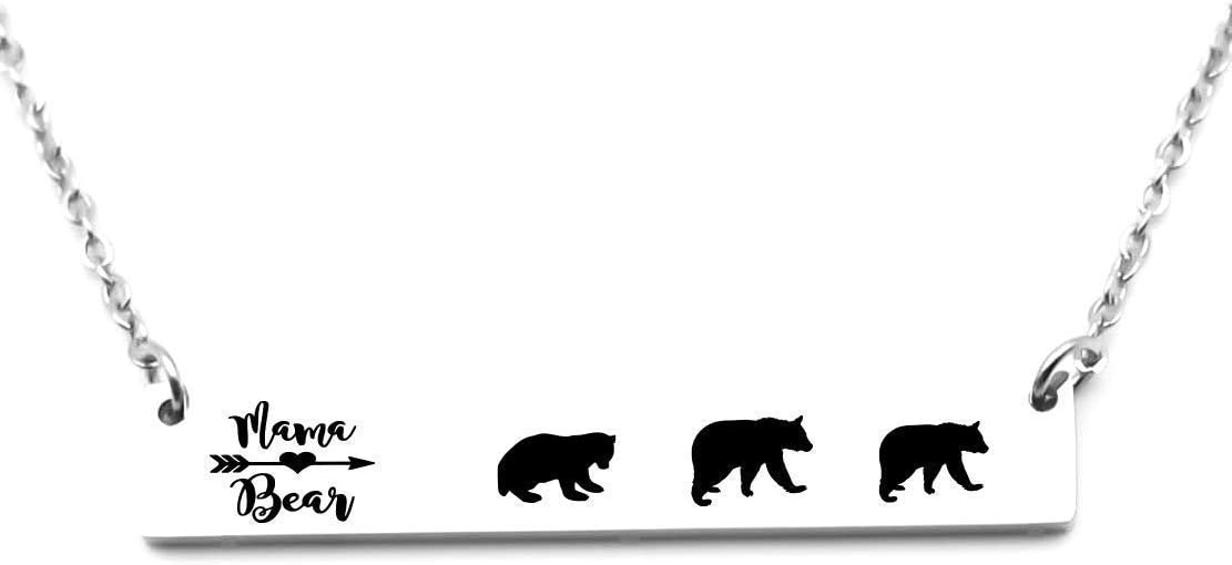 Mama Bear and Baby Bear, Bears, Necklace, Bar Necklace For Mom, Mothers Day
