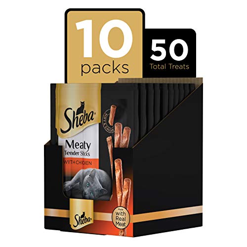 Sheba Treats Meaty Tender Sticks Soft Cat Treats Chicken Flavor, 0.14 Oz, 5 Count (Pack Of 10) #TOP1