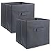 DII Fabric Storage Bins for Nursery, Offices, & Home Organization, Containers Are Made To Fit Standard Cube Organizers (13x13x13") Gray - Set of 2