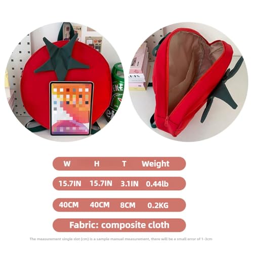 Cute Tomato Backpack with Case for Women Funny Large Capacity Cartoon Fruit Shoulder Anime Bag Daily Travel Carry (Yellow)4