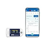 A&D Medical Bluetooth Fingertip Pulse Oximeter - UP-200BLE-TM -– For Athletic & General Wellness Use. Tracks O2, SpO2, Pulse. Includes Carrying case, Lanyard, & AAA Batteries Included Carrying Case, Lanyard, AAA Batteries, iOS & Android Compatible