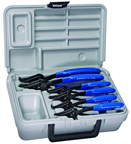 "Imperial Tool IR6QK 6 Piece Professional QTR-Turn Convertible Retaining Ring Plier Kit for 1/4"" to 2"" Rings", 6 piece kit (0° and 90°)