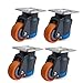 Produktbild MY1MEY 2inch / 50mm Rollen Leveling, Einstellbare Lenkrolle Räder mit Top Platte, Stumm Fuma Rad, Horizontal Unterstützung Casters für Krankenhaus Schönheit Ausrüstung, 4 Pack