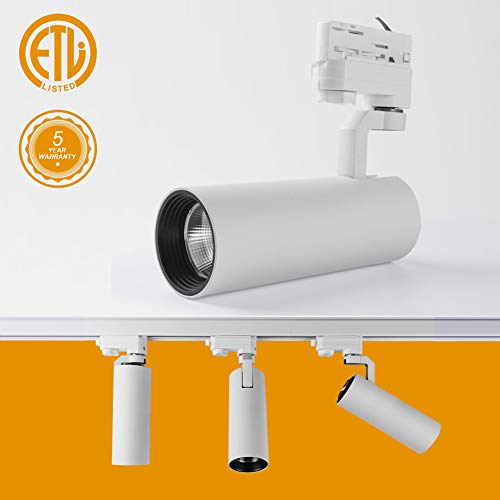 Upo Track Lighting Kit 5-Led Light With Super Bright 1500 Lumens Adjustable Track Head Easy Installation, Led Bulbs Included, White #TOP4