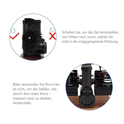Cocoarm Retro-Klappuhr, Automatische Retro-Uhr, 12 Stunden, Modern, Digital, Mechanisch, mit Holzsockel, Retro-Uhr für Zuhause, Büro, Restaurant (Black)