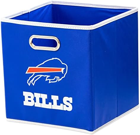 Franklin Sports NFL Buffalo Bills Collapsible Storage Bin - NFL Folding Cube Storage Container - Fits Bin Organizers - Fabric NFL Team Storage Cubes