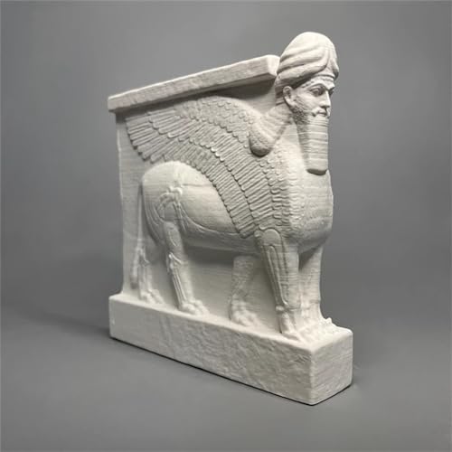Estatua Toro Alado Asirio en Yeso para Decoración