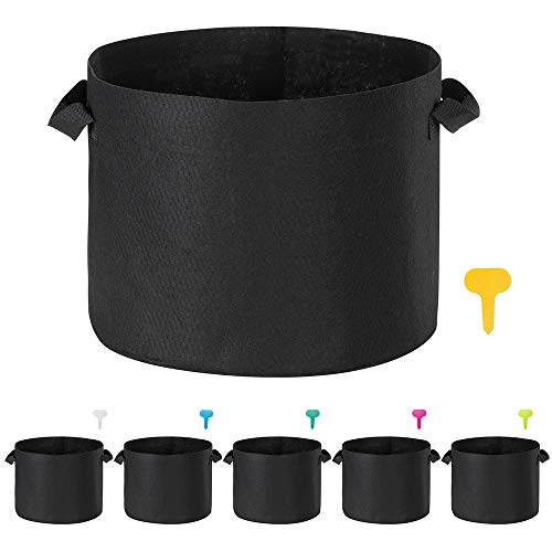 LAGarden 10 Gallon Planting Bag Planter Pot with Handle Flower Garden 6 Packs