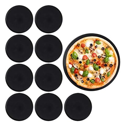 Relaxdays Set 10 Bandejas Antiadherentes para Pizza Cover